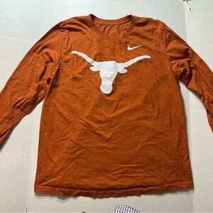 Texas Longhorns L/S Shirt Orange XL Soft Cotton 1-Side The Nike Tee Tagless